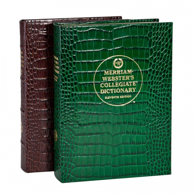 Desk Dictionary Crocodile Embossed Leather Rifflounge