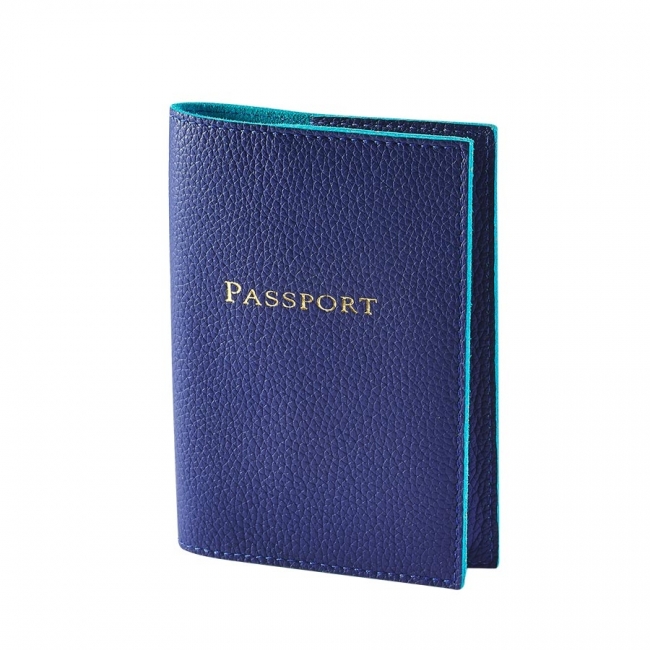 Indigo Passport Holderfull Grain Leather Vinder