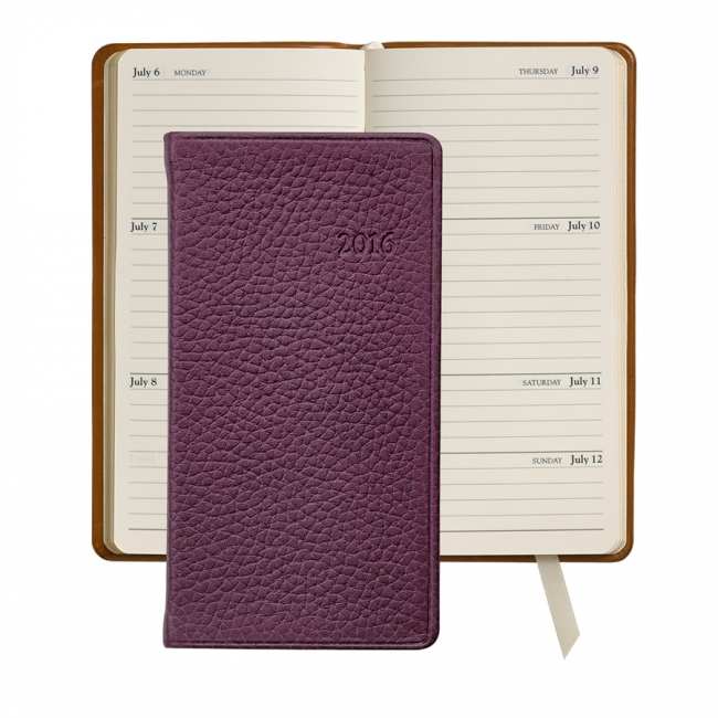 2015 6â Pocket Datebook Â Pebble Grain Leather Pixonu